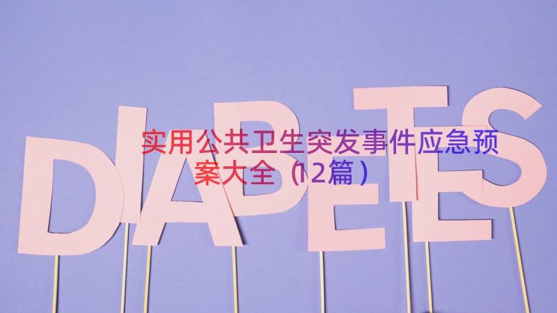 实用公共卫生突发事件应急预案大全（12篇）