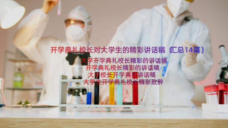 开学典礼校长对大学生的精彩讲话稿（汇总14篇）