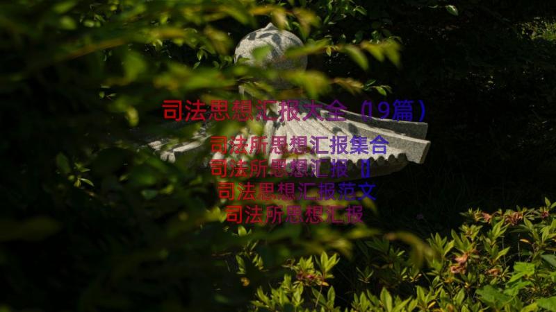 司法思想汇报大全（19篇）