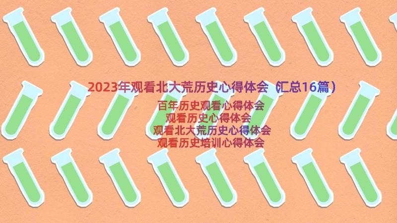 2023年观看北大荒历史心得体会（汇总16篇）