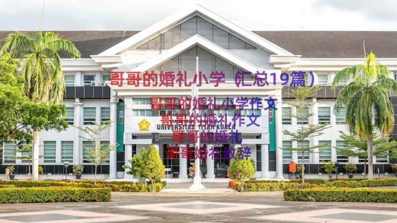 哥哥的婚礼小学（汇总19篇）