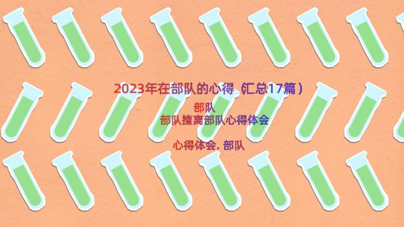 2023年在部队的心得（汇总17篇）