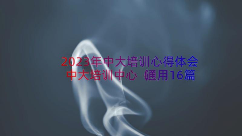 2023年中大培训心得体会中大培训中心（通用16篇）