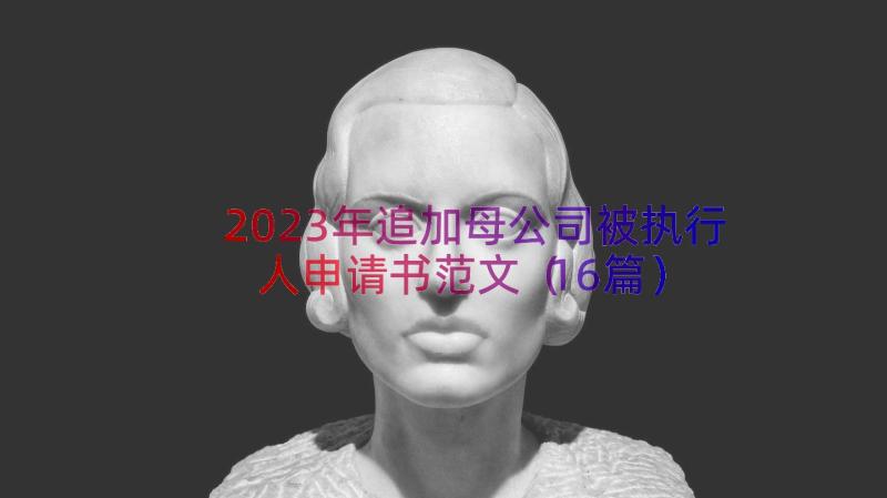 2023年追加母公司被执行人申请书范文（16篇）