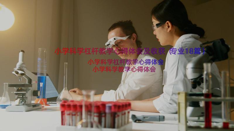 小学科学杠杆教学心得体会及收获（专业18篇）