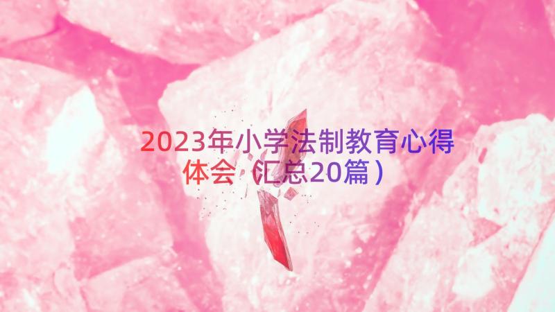 2023年小学法制教育心得体会（汇总20篇）