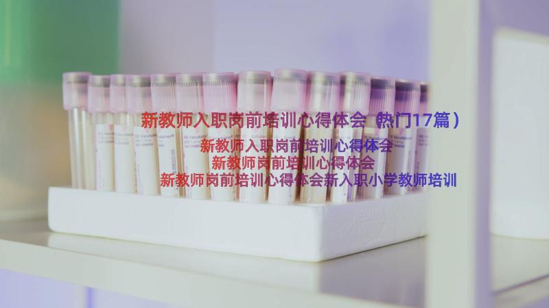 新教师入职岗前培训心得体会（热门17篇）