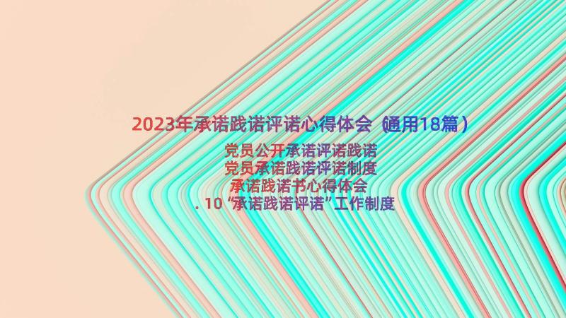 2023年承诺践诺评诺心得体会（通用18篇）