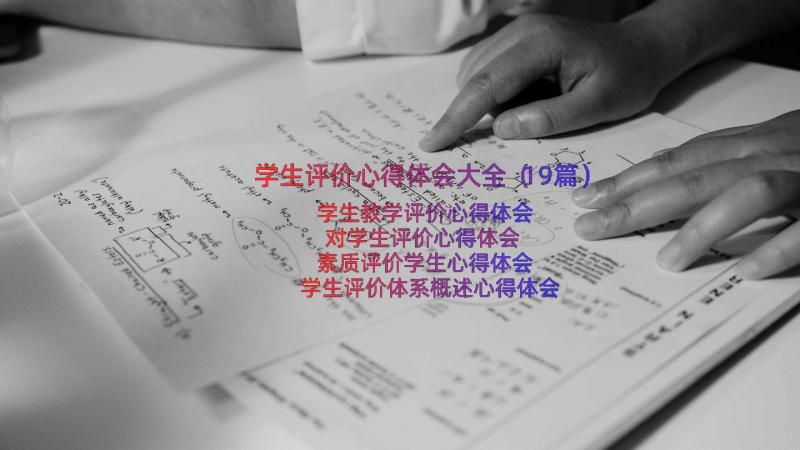 学生评价心得体会大全（19篇）