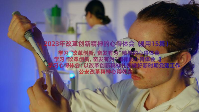 2023年改革创新精神的心得体会（通用15篇）