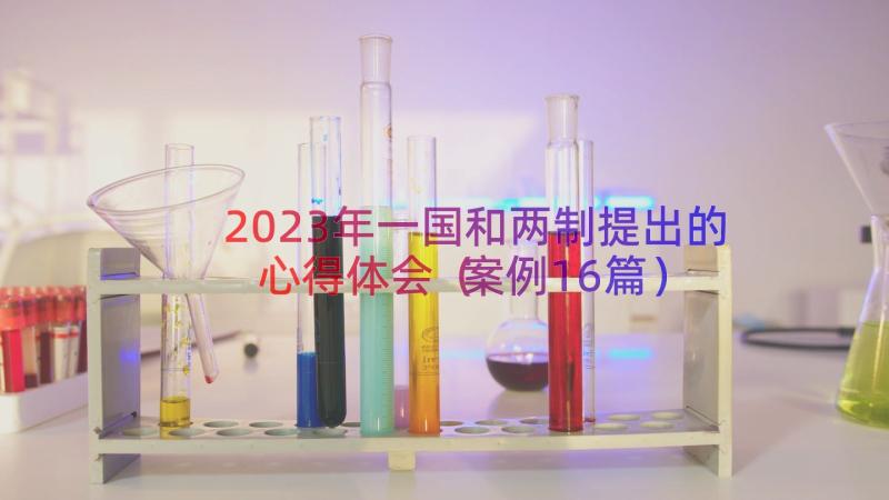 2023年一国和两制提出的心得体会（案例16篇）