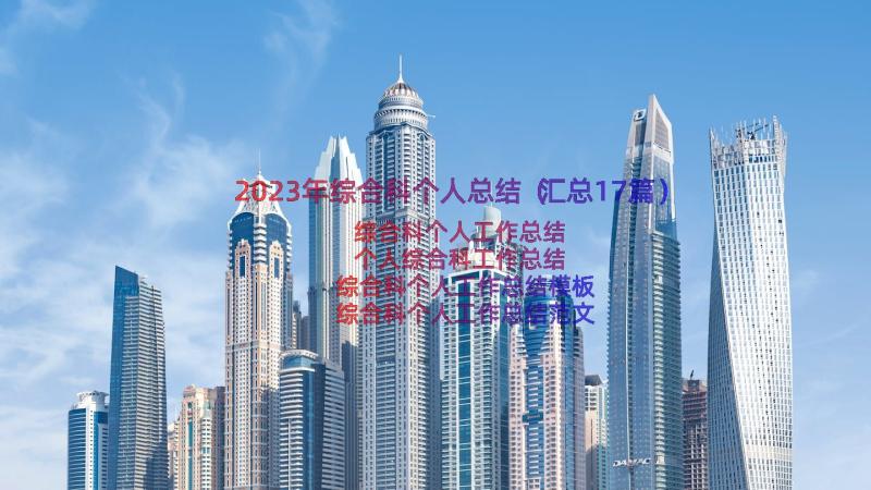 2023年综合科个人总结（汇总17篇）