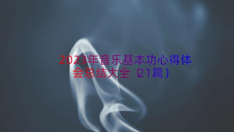 2023年音乐基本功心得体会总结大全（21篇）