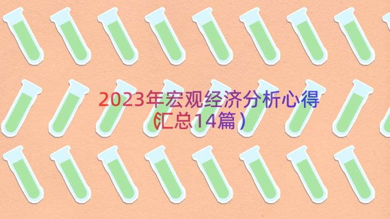 2023年宏观经济分析心得（汇总14篇）