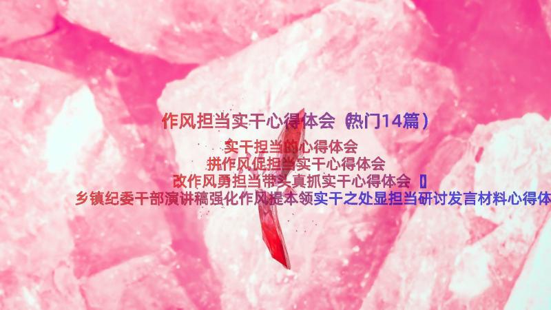 作风担当实干心得体会（热门14篇）