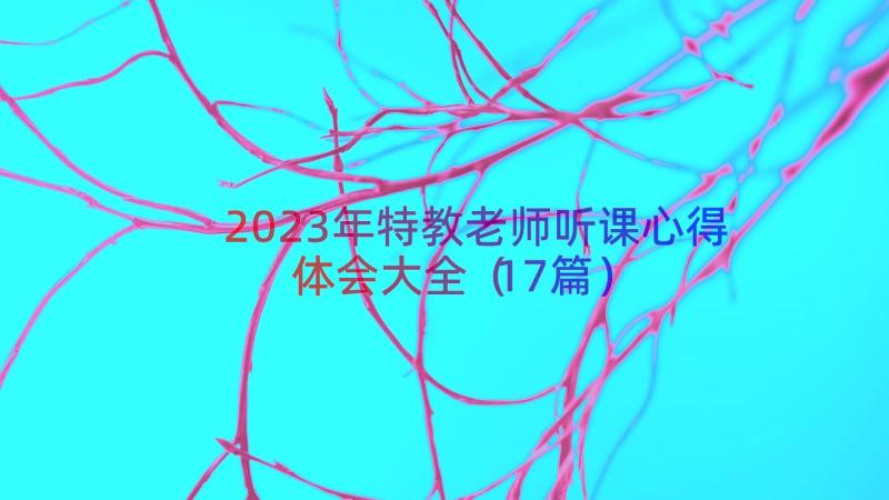 2023年特教老师听课心得体会大全（17篇）