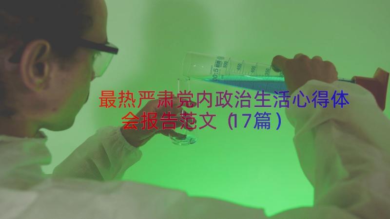 最热严肃党内政治生活心得体会报告范文（17篇）