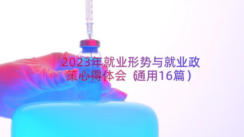 2023年就业形势与就业政策心得体会（通用16篇）