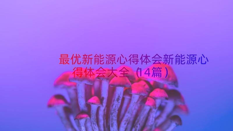 最优新能源心得体会新能源心得体会大全（14篇）