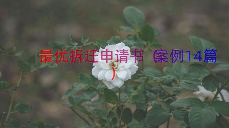 最优拆迁申请书（案例14篇）