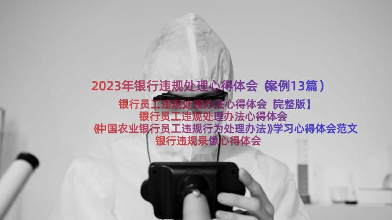 2023年银行违规处理心得体会（案例13篇）