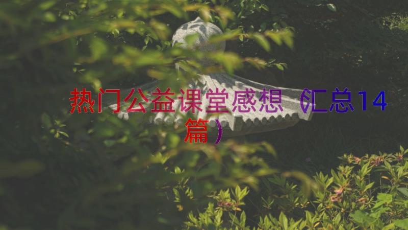 热门公益课堂感想（汇总14篇）