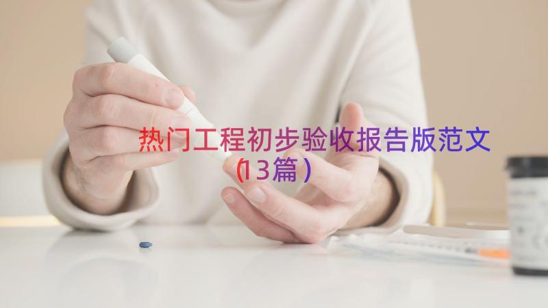 热门工程初步验收报告版范文（13篇）