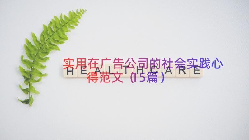 实用在广告公司的社会实践心得范文（15篇）