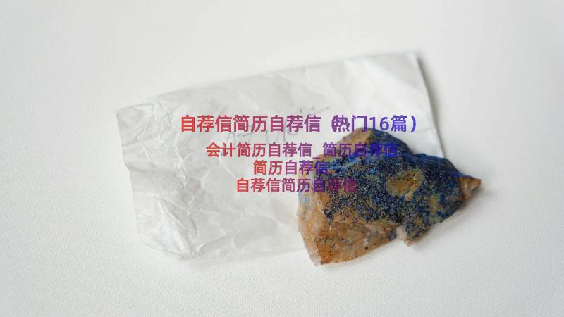 自荐信简历自荐信（热门16篇）