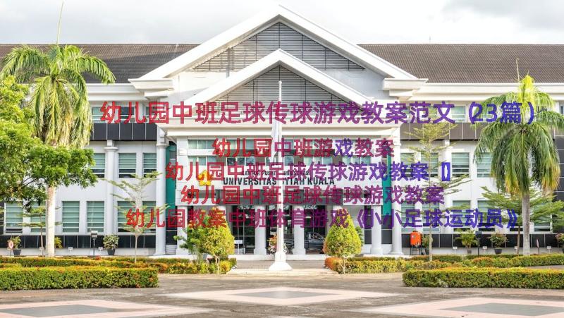 幼儿园中班足球传球游戏教案范文（23篇）