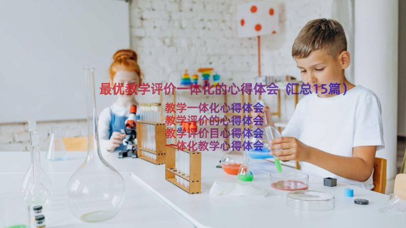 最优教学评价一体化的心得体会（汇总15篇）