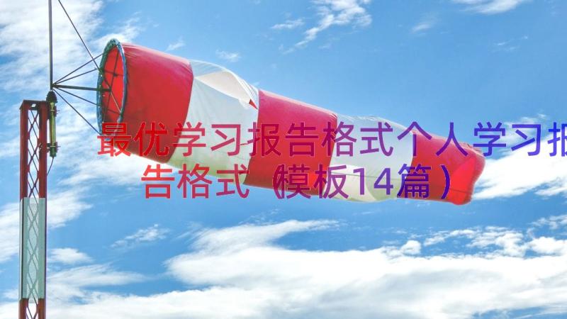 最优学习报告格式个人学习报告格式（模板14篇）