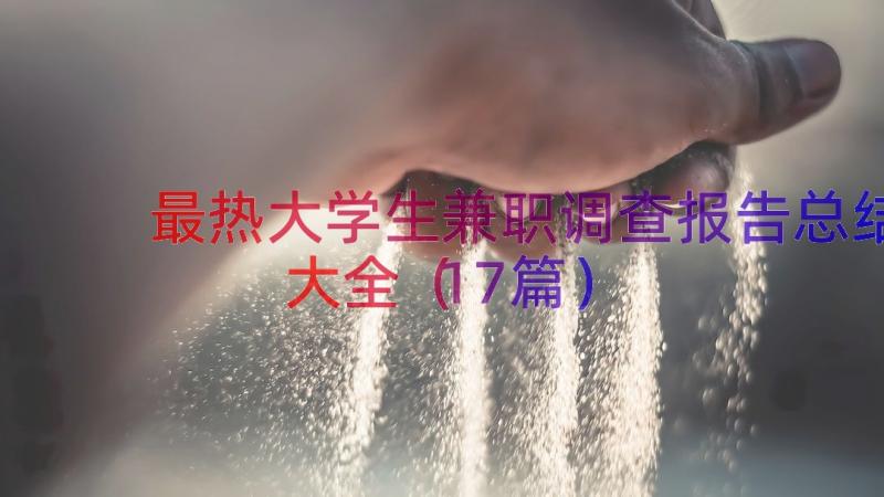 最热大学生兼职调查报告总结大全（17篇）