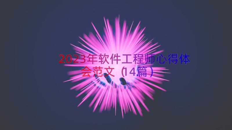 2023年软件工程师心得体会范文（14篇）