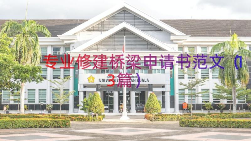 专业修建桥梁申请书范文（13篇）