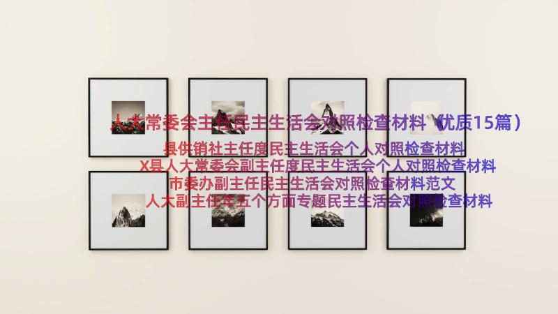 人大常委会主任民主生活会对照检查材料（优质15篇）