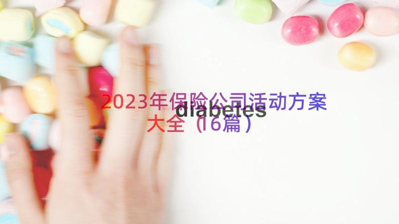 2023年保险公司活动方案大全（16篇）