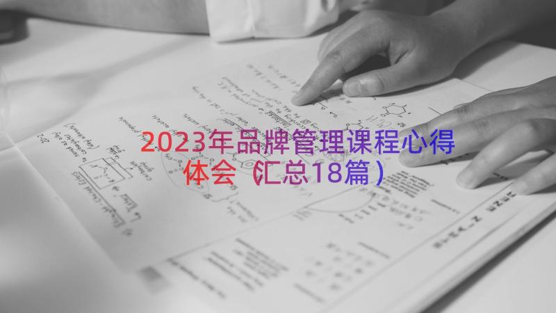 2023年品牌管理课程心得体会（汇总18篇）