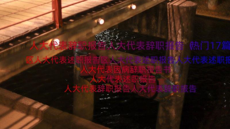 人大代表辞职报告人大代表辞职报告（热门17篇）