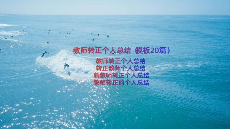 教师转正个人总结（模板20篇）