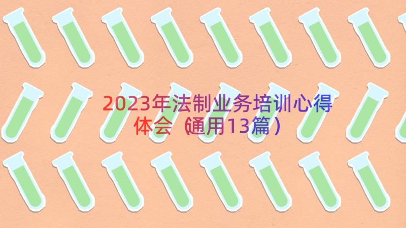 2023年法制业务培训心得体会（通用13篇）