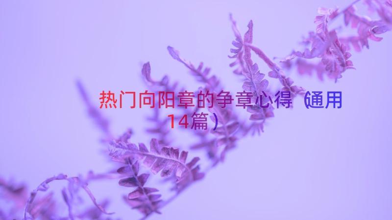 热门向阳章的争章心得（通用14篇）