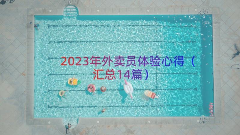 2023年外卖员体验心得（汇总14篇）