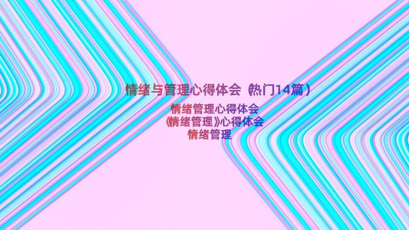 情绪与管理心得体会（热门14篇）