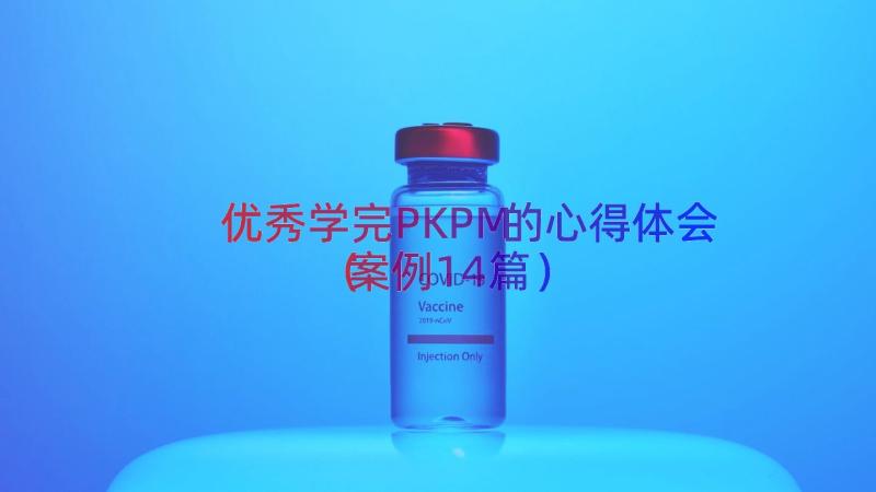 优秀学完PKPM的心得体会（案例14篇）