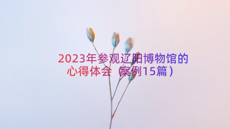2023年参观辽阳博物馆的心得体会（案例15篇）
