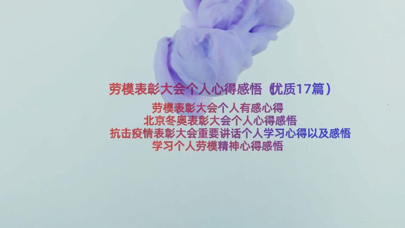 劳模表彰大会个人心得感悟（优质17篇）