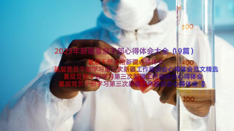 2023年新疆基层干部心得体会大全（19篇）