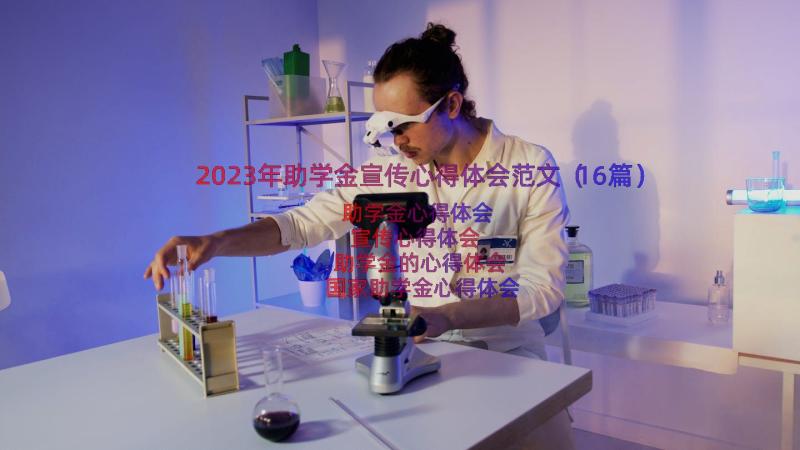 2023年助学金宣传心得体会范文（16篇）