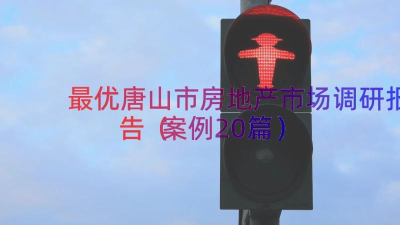 最优唐山市房地产市场调研报告（案例20篇）